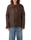 Our Legacy Brown Alaska Shearling Jacket In Rustic Grain Brown
