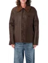 Our Legacy Brown Alaska Shearling Jacket In Rustic Grain Brown