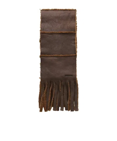 Our Legacy Shearling Scarf In Brown