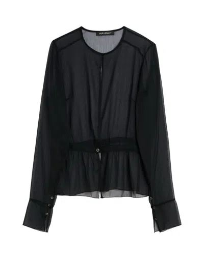 OUR LEGACY SHEER LIGHTWEIGHT BLOUSE WITH CINCHED WAIST