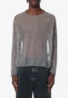 Our Legacy Semi-transparent Grey Sweater In Silk Blend