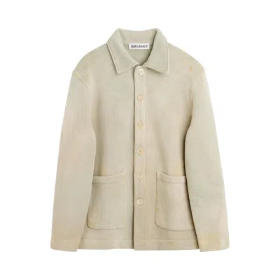 Pre-owned Our Legacy Shelter Cardigan 'attic Wash Fleece' | Cream | Men's Size 48