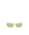 Our Legacy White Shelter Sunglasses In Green