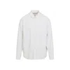 Our Legacy White Silk Classic Shirt With Curved Hem In White