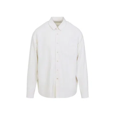 Our Legacy Silk Button-up Shirt With Chest Pocket In Gray