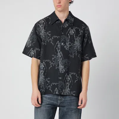 Our Legacy Mens Death Paisley Print Graphic-print Short-sleeve Cotton And Linen Shirt In Multi