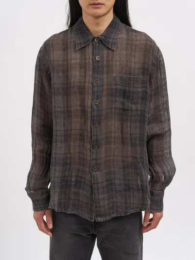 Our Legacy Shirt Above Shirt Penumbra Check Sheercoat Linen In Multi