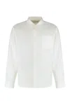 Our Legacy Oxford Shirt With Curved Hem And Pocket In White