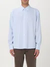 Our Legacy Shirt Beyond Stripes Curved Hem In Hellblau