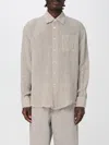 Our Legacy Textured Fabric Long Sleeves Chest Pocket Shirt In Brown
