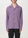 Our Legacy Heusen Convertible-collar Checked Cotton Shirt In Violett
