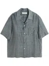 Our Legacy Heusen Checked Cotton And Silk Bowling Shirt In Picnic Check