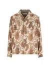 Our Legacy Heusen Oversized Convertible-collar Floral-print Linen Shirt In Nude
