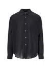 Our Legacy Long Sleeves Shirt With Pointed Collar And Chest Pocket In Black