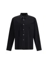 Our Legacy Classic Black Silk Shirt With Contrasting Button Closure In Black