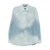Our Legacy Long Sleeve Button-down Shirt Featuring Pocket In Animal Print