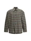 Our Legacy Borrowed Checked Button-down Shirt In Gray