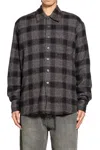 Our Legacy Long Sleeve Checked Shirt With Chest Pocket In Gray