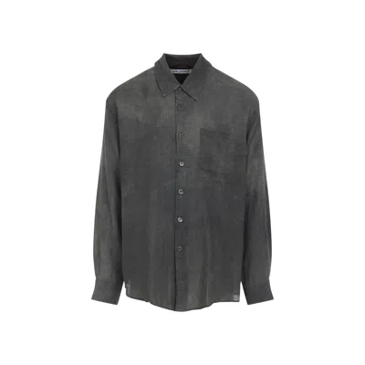 Our Legacy Button-down Long Sleeve Shirt Featuring Pocket In Gray