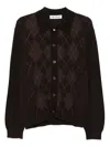 Our Legacy Mens Pub Argyle Evening Diamond-stitch Wool Polo Shirt In Burgundy