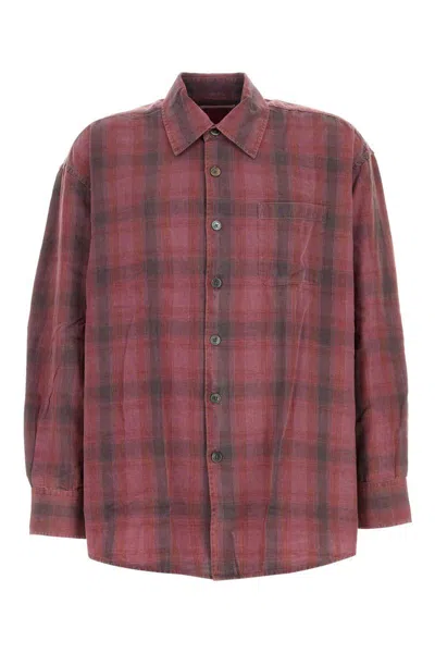 Our Legacy Embroidered Cotton Oversize Borrowed Shirt In Pink