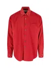 Our Legacy Long Sleeve Button Down Shirt With Pocket In Red