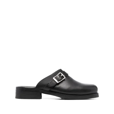 Our Legacy Camion Leather Mule With Buckle In Black