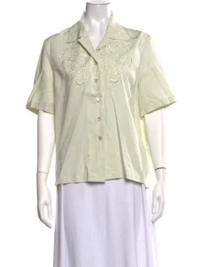 Pre-owned Our Legacy Short Sleeve Button-up Top In Green