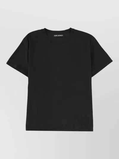 Our Legacy Short Sleeve Crew Neck Cotton Top In Brown