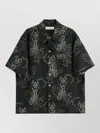 Our Legacy Mens Death Paisley Print Graphic-print Short-sleeve Cotton And Linen Shirt In Green