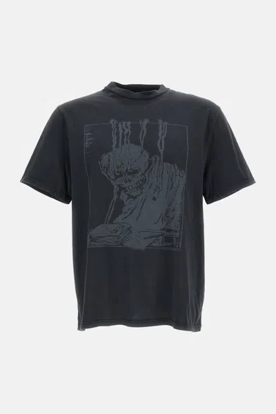 Our Legacy Men S Box T-shirt Angry Fan Mail Print In Gray