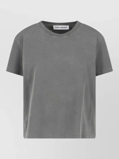 Our Legacy Short Sleeve Top Crew Neck Plain In Green