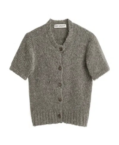 Our Legacy Short-sleeved Rib Sweater In Gray