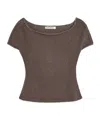 Our Legacy Sculpt Knitted Cotton T-shirt In Brown