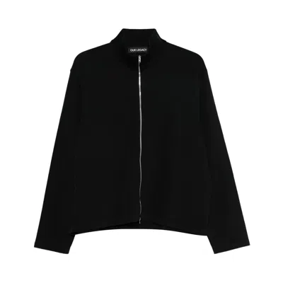 Pre-owned Our Legacy Shrunken Full Zip Jacket 'black Athletic Rib' | Men's Size 50