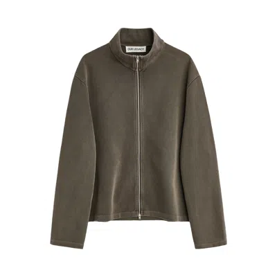 Pre-owned Our Legacy Shrunken Full-zip 'worn Graphite Athletic Rib' | Grey | Men's Size 54 In Gray