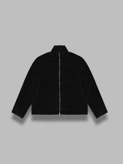Our Legacy Shrunken Fullzip Polo In Black
