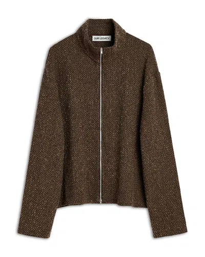 OUR LEGACY SHRUNKEN ZIP FRONT SWEATER
