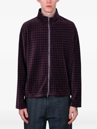 Our Legacy Shrunken Zip-up Sweater In Red