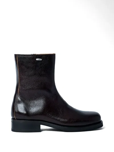 Our Legacy Side-zip Leather Boots In Black