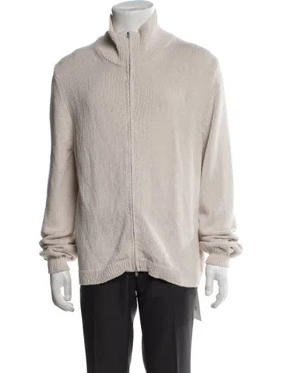 Pre-owned Our Legacy Silk Mock Neck Cardigan In Neutrals