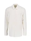 Our Legacy White Silk Classic Shirt With Curved Hem In White