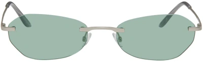 Our Legacy Silver Adorable Sunglasses In Matte Silver