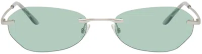 Our Legacy Silver Adorable Sunglasses In Matte Silver
