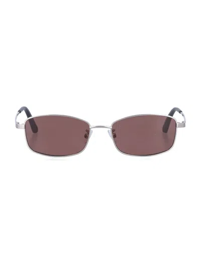Our Legacy Unisex German Silver Frame Sunglasses In Brown