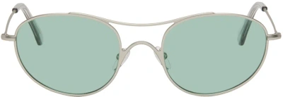 Our Legacy Silver Zwan Sunglasses In Matte Silver