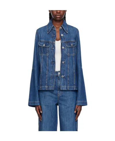 Our Legacy Single-breasted Denim Jacket In Blue