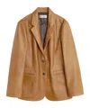 Our Legacy Brown Leather Blazer With Tailored Silhouette In Brown