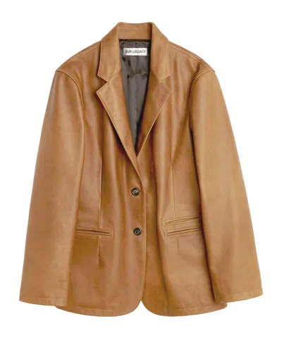 Our Legacy Single Breasted Leather Jacket In Brown