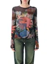 Our Legacy Super Slim Long Sleeve Printed Mesh Top In Solar Print